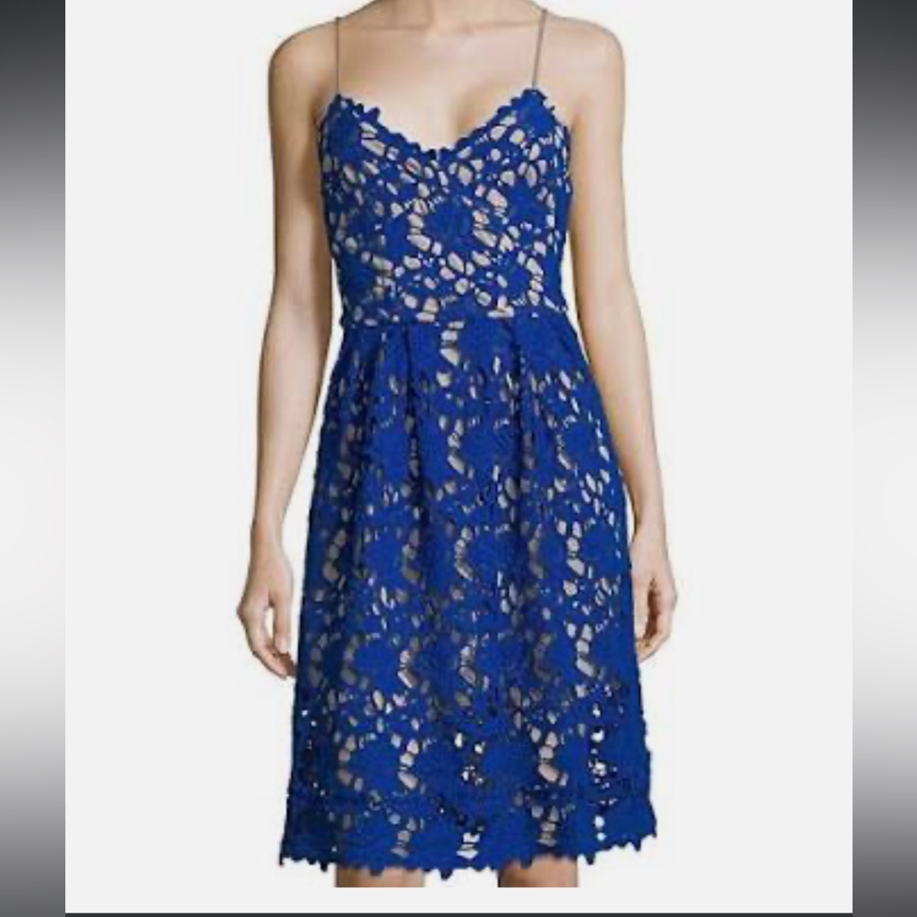 New Alexia Admor Blue Lace Dress Large